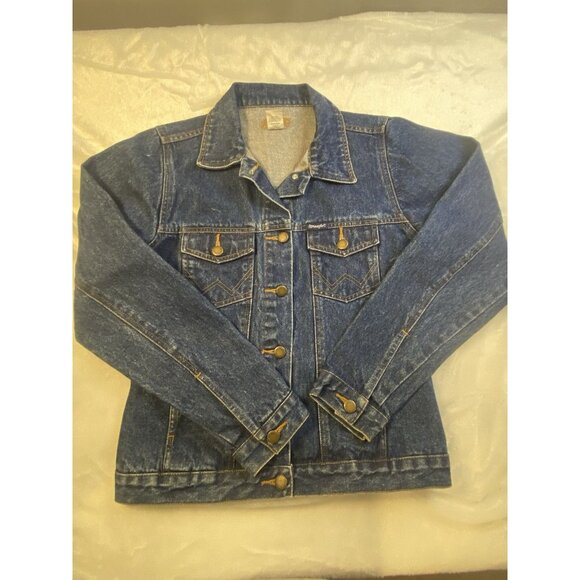 Vintage 70’s Wrangler Denim Jacket Size S Womens 100% Cotton Medium Wash 6428 - Picture 10 of 10